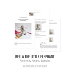 Bella the little elephant amigurumi pattern by Amalou Designs
