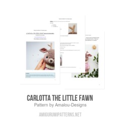 Carlotta the little fawn  amigurumi pattern by Amalou Designs