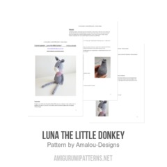 Luna the little donkey amigurumi pattern by Amalou Designs