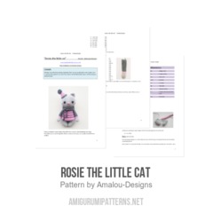 Rosie the little cat  amigurumi pattern by Amalou Designs