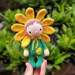 Sunny the flower girl amigurumi pattern by Amalou Designs