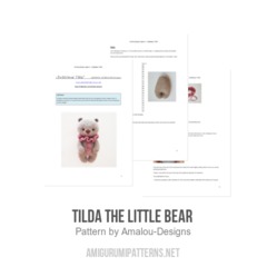 Tilda the little bear  amigurumi pattern by Amalou Designs