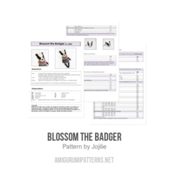 Blossom the Badger amigurumi pattern by Jojilie