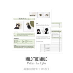 Milo the Mole amigurumi pattern by Jojilie