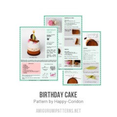 Birthday Cake amigurumi pattern by Happy Coridon