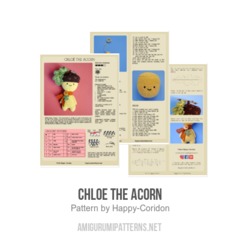 Chloe the acorn amigurumi pattern by Happy Coridon