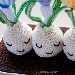 Crocus bulb - spring flower amigurumi pattern by Happy Coridon