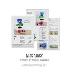 Miss Pansy amigurumi pattern by Happy Coridon