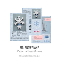 Mr. Snowflake amigurumi pattern by Happy Coridon