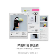 Pablo the toucan amigurumi pattern by Happy Coridon