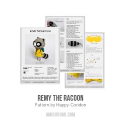 Remy the racoon amigurumi pattern by Happy Coridon