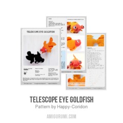 Telescope eye goldfish amigurumi pattern by Happy Coridon