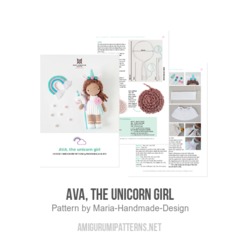 Ava, the unicorn girl amigurumi pattern by Maria Handmade Design