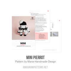 MINI Pierrot amigurumi pattern by Maria Handmade Design