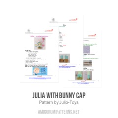 Julia with bunny cap amigurumi pattern by Julio Toys