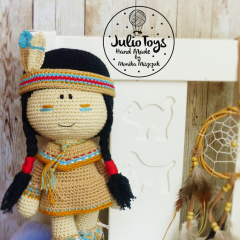 Lozen Indian girl amigurumi by Julio Toys