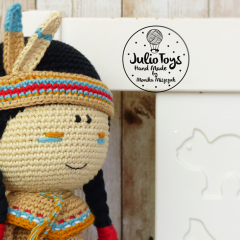 Lozen Indian girl amigurumi pattern by Julio Toys