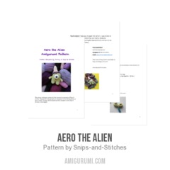 Aero the Alien amigurumi pattern by Snips & Stitches