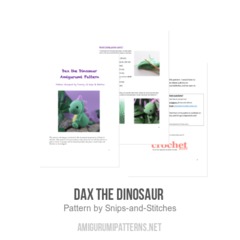 Dax the Dinosaur  amigurumi pattern by Snips & Stitches