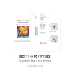 Disco the Party Duck amigurumi pattern by Snips & Stitches