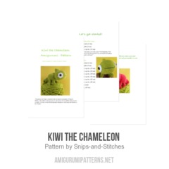 Kiwi the Chameleon  amigurumi pattern by Snips & Stitches