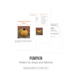 Pumpkin amigurumi pattern by Snips & Stitches