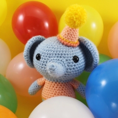 Tickles the Party Elephant amigurumi by Snips & Stitches