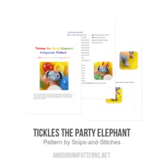 Tickles the Party Elephant amigurumi pattern by Snips & Stitches