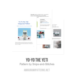 Yo-Yo the Yeti amigurumi pattern by Snips & Stitches