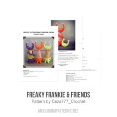 Freaky Frankie & Friends amigurumi pattern by Ceza777 Crochet