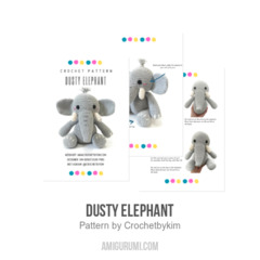 Dusty Elephant amigurumi pattern by Crochetbykim