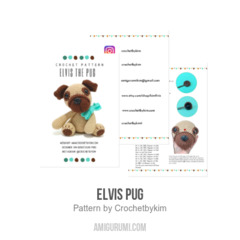 Elvis Pug amigurumi pattern by Crochetbykim