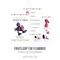 Fruitloop the Flamingo amigurumi pattern by Crochetbykim