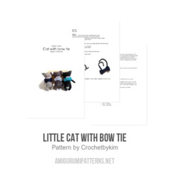 Little cat with bow tie amigurumi pattern by Crochetbykim