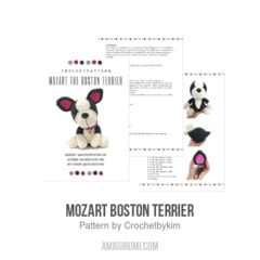 Mozart Boston Terrier amigurumi pattern by Crochetbykim