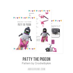 Patty the pigeon amigurumi pattern by Crochetbykim
