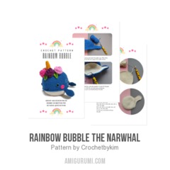 Rainbow Bubble the narwhal amigurumi pattern by Crochetbykim