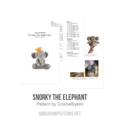 SNORKY the elephant amigurumi pattern by Crochetbykim