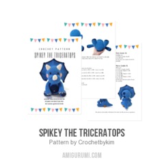 Spikey the Triceratops amigurumi pattern by Crochetbykim