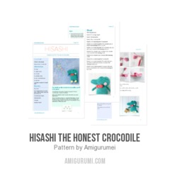 Hisashi the honest crocodile amigurumi pattern by Amigurumei