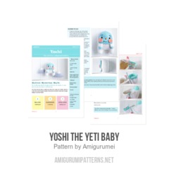 Yoshi the yeti baby amigurumi pattern by Amigurumei