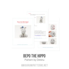 Bepo the hippo amigurumi pattern by Diminu