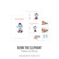 Berni the elephant amigurumi pattern by Diminu