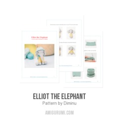 Elliot the elephant amigurumi pattern by Diminu