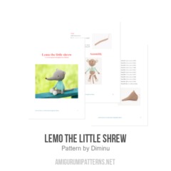 Lemo the little shrew amigurumi pattern by Diminu