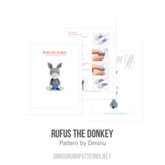 Rufus the donkey amigurumi pattern by Diminu