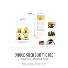 Cuddle-Sized Burt the Bee amigurumi pattern by Storyland Amis