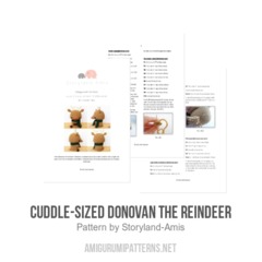 Cuddle-Sized Donovan the Reindeer amigurumi pattern by Storyland Amis