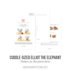 Cuddle-Sized Elliot the Elephant amigurumi pattern by Storyland Amis