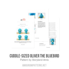 Cuddle-Sized Oliver the Bluebird amigurumi pattern by Storyland Amis